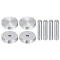 4pcs Round Shape Aluminum Disc M6 Thread 30mm Diameter Circle Glass Top Adapter For Table Furniture Coffee Tables Silver 