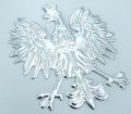 Poland Polish Eagle Chrome Silver Finish Decal Emblem 3d Sticker Car Bike 2 5 Flexible