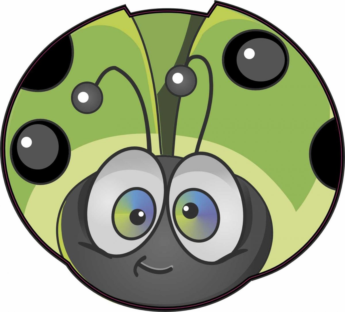 Stickertalk Green Ladybug Sticker 5 Inches By 4