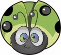Stickertalk Green Ladybug Sticker 5 Inches By 4 
