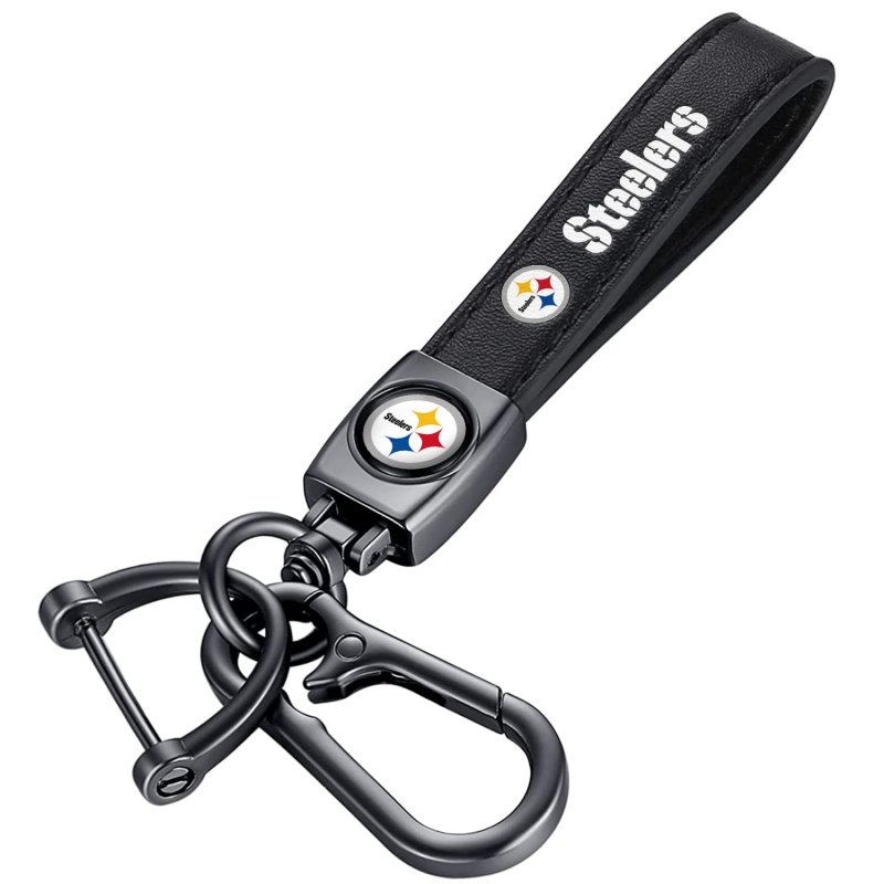 Saeeko Genuine Leather Car Keychain Ring Accessories Key Chain Keyring For Football Fans Business Gift Birthday Present