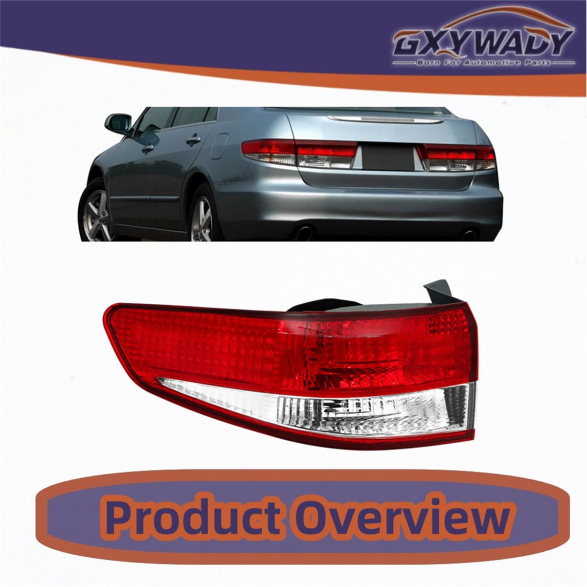 Tail Light Assembly Replacement For 2003 2004 Accord Driver Left Side Part Number 33551sdab01 Rear Lh Halogen Brake Lamp Red
