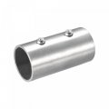 Rail Pipe Fitting 2-way 40mm Length 202 Stainless Steel Straight Connector Brushed For 25mm 1 Od Handrail Railing 