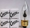 Creative Hobbiesa 10j Flicker Flame Light Bulb -flame Shaped E26 Standard Base Flickering Orange Glow Box Of 5 Bulbs