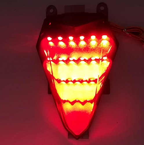 Taswk 2008-2012 Yamaha Yzf R6 Integrated Sequential Led Tail Lights Turn Signals Smoked Lens