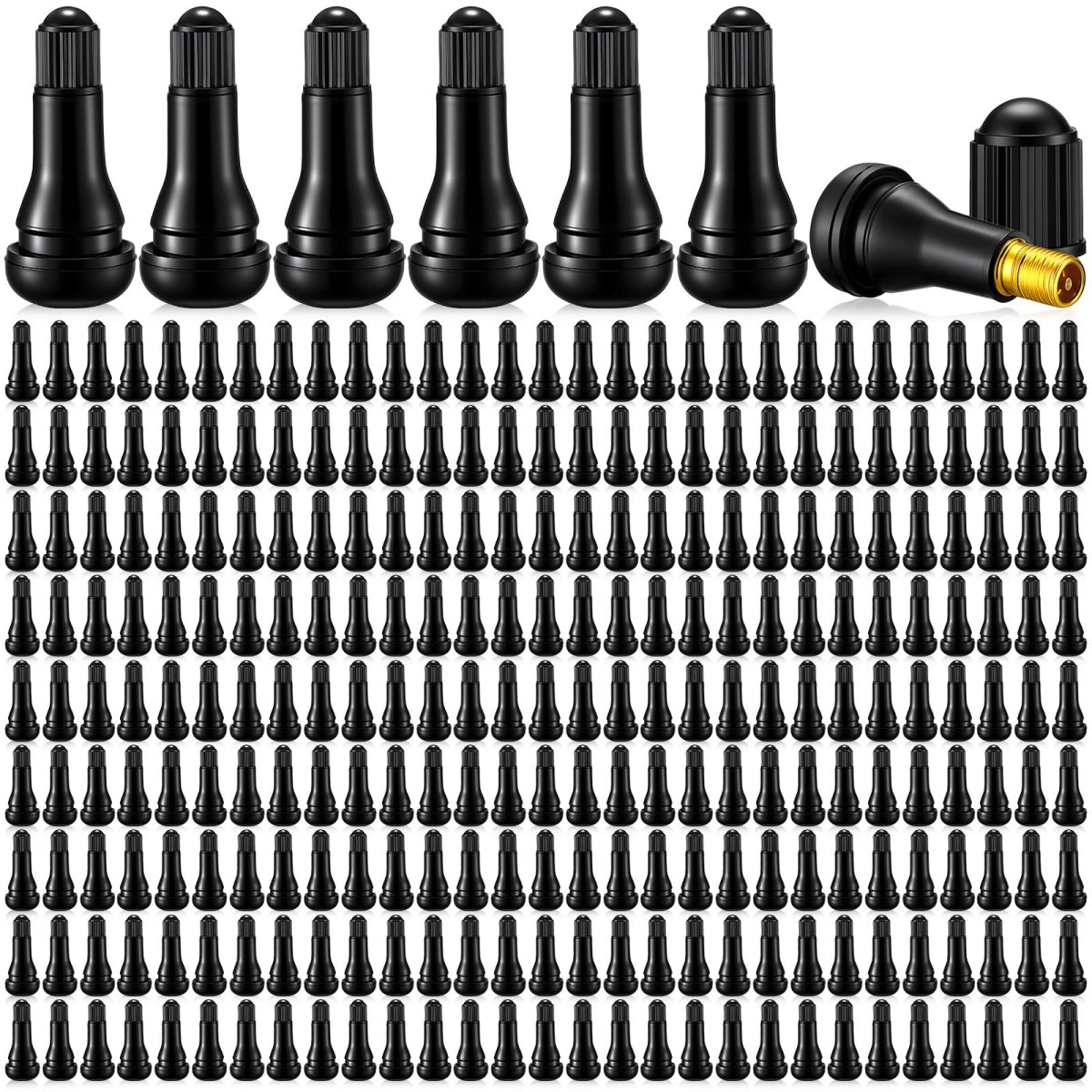 Tallew 400 Pieces Tr413 Valve Stems Tubeless Bulk Rubber Snap-in For 0 453 Inch Rim Holes Black Standard Length Replacement