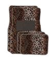 11pc Tan Leopard Low Back Seat Covers With Head Rest Front And Rear Floor Mats Steering Wheel Cover Shoulder Pads