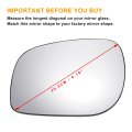 Car Rearview Left Driver Side Mirror Glass Replacement W Backing Plate Convex Heated White For Land Rover Freelander 1998-2000