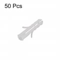 Uxcell 5x25mm Plastic Expansion Tube Bolts Column Frame Fixings White 50pcs
