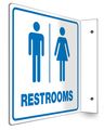 Accuform Signs Psp741 Projection 90d Sign Legend Restrooms With Graphic 8 X Panel 0 10 Thick High-impact Plastic Pre-drilled 