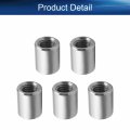 Yinpecly 5pcs M8x15mm Round Connector Nuts 304 Stainless Steel Threaded Sleeve Rod Bar Stud Tube For Camera Pan Lamp Bracket