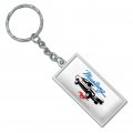 Graphics More Rectangle Ford 1970 Mustang Keychain In Chrome Plated Metal