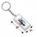 Graphics More Rectangle Ford 1970 Mustang Keychain In Chrome Plated Metal