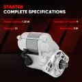 Starter 16878 For Honda Passport 94 96 Isuzu Amigo 1985 1994 Impulse 1989 Pickup 1986 1997 Trooper 1991 12v 1 2kw