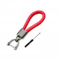 Augeny Braided Microfiber Leather Car Keychain Weave Rope Metal Fob Key Chain With 360 Degree Rotatable D-ring And Screwdriver 