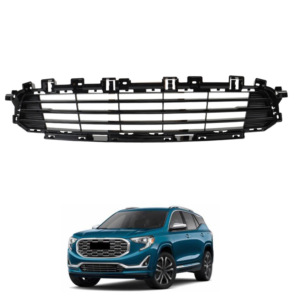 Mesh Style Front Bumper Grille Black Replacement For 2022 2023 2024 Terrain Denali Lower Plastic Grill