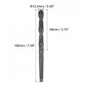 Uxcell 12 4mm Twist Bit Jobber Drill With Mt1 Morse Taper Shank 95mm Flute Length High-speed Steel Black Oxide Bits