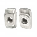 Uxcell Sliding T Slot Nuts M5 Half Round Roll In T-nut For 4545 Series Aluminum Extrusion Profile Carbon Steel Nickel-plated