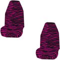 Dark Hot Pink Zebra Tiger Animal Print Front Rear Seat Carpet Floor Mats W Car Truck Suv Universal-fit Bucket Covers Steering