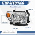 Passenger Right Side Headlight Assembly For 2014 2015 2016 2017 Toyota Tundra Halogen Headlamp Replacement To2503218 Chrome