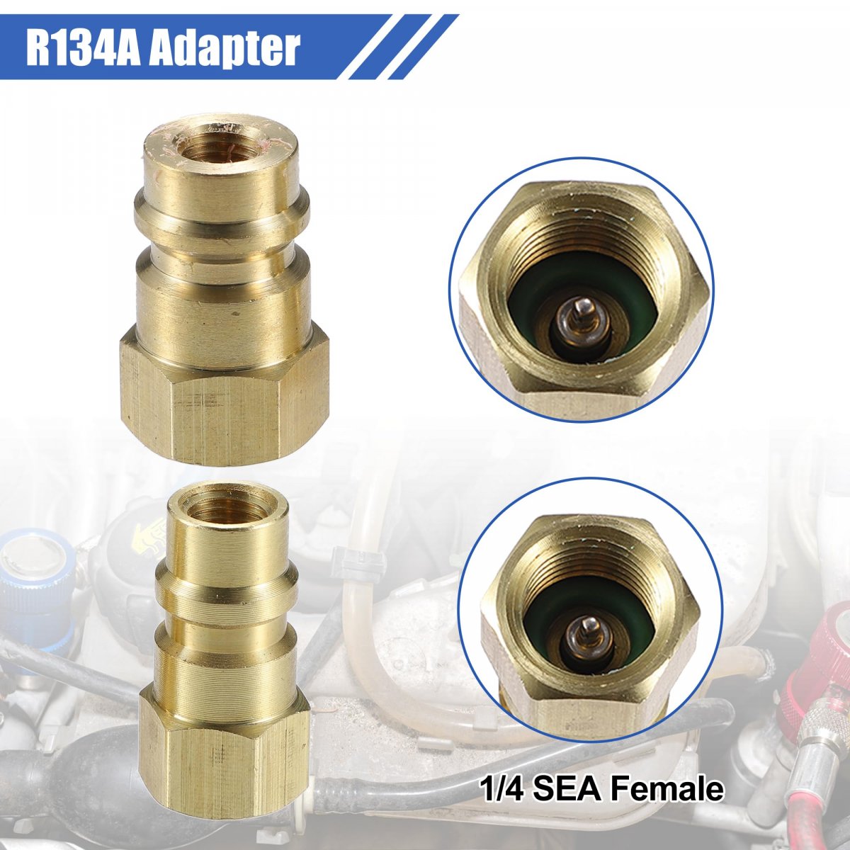 1 Set R1234yf High Low Pressure Side Quick Connector Adapter Adjustable Kit Gauge Hose