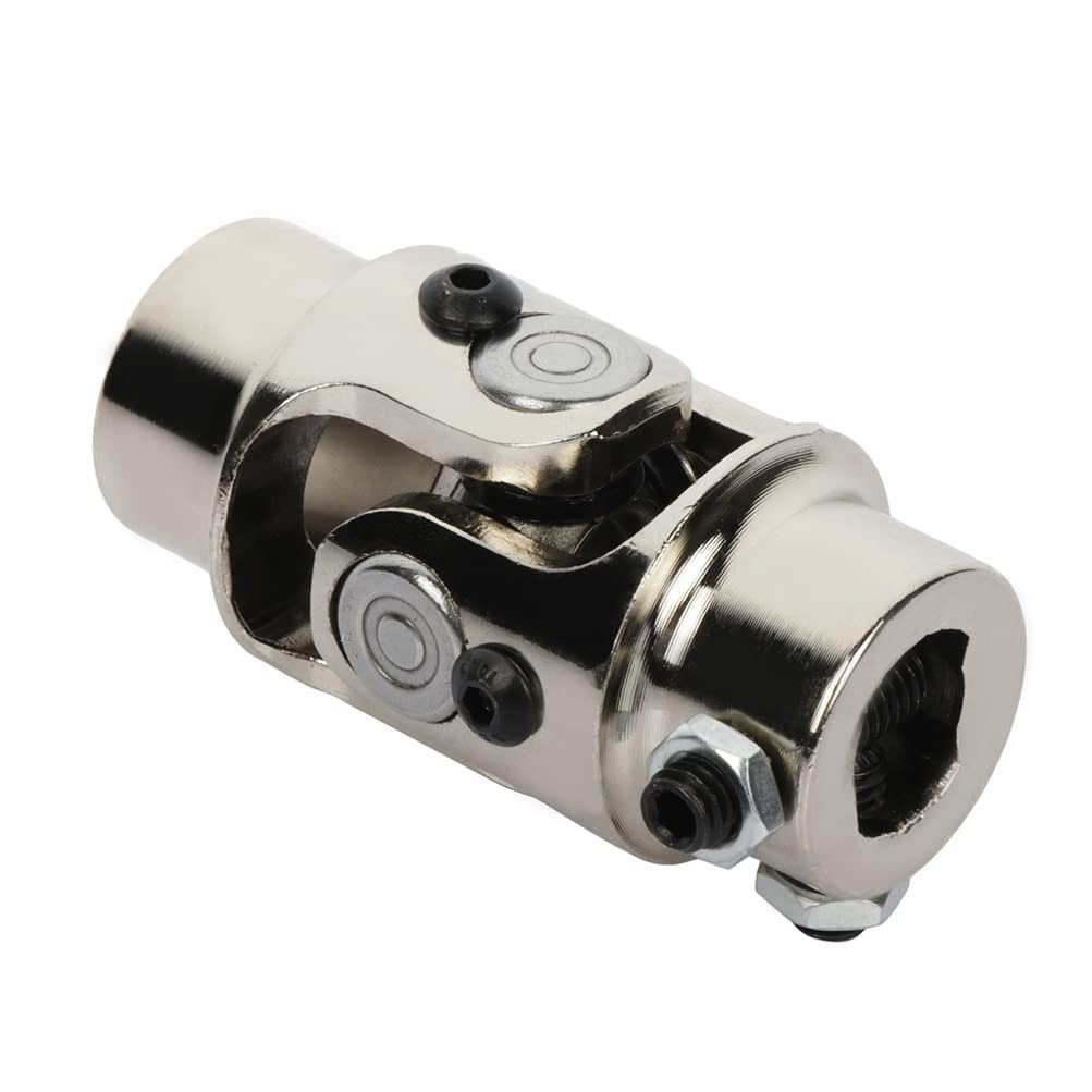 Single Chrome Steering U Joint Shaft 3 4 In Round To Dd 83mm Universal Coupling Steel Automotive Coupler 35 Degrees Angle