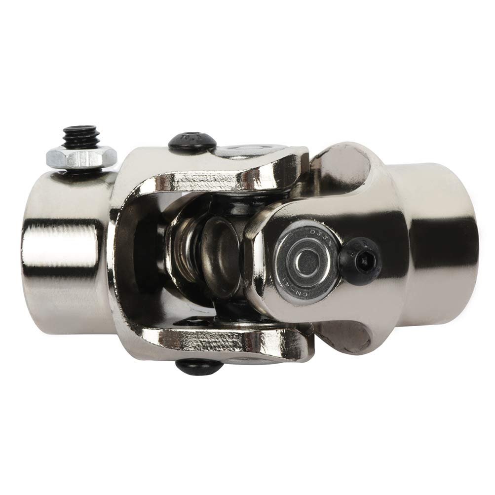 Single Chrome Steering U Joint Shaft 3 4 In Round To Dd 83mm Universal Coupling Steel Automotive Coupler 35 Degrees Angle