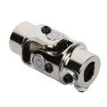 Single Chrome Steering U Joint Shaft 3 4 In Round To Dd 83mm Universal Coupling Steel Automotive Coupler 35 Degrees Angle