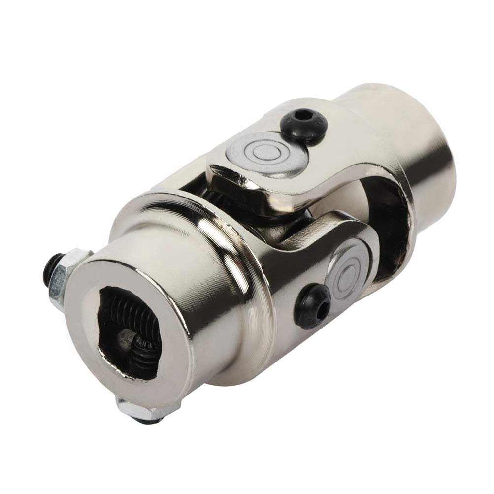 Single Chrome Steering U Joint Shaft 3 4 In Round To Dd 83mm Universal Coupling Steel Automotive Coupler 35 Degrees Angle