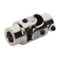 Single Chrome Steering U Joint Shaft 3 4 In Round To Dd 83mm Universal Coupling Steel Automotive Coupler 35 Degrees Angle