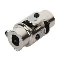 Single Chrome Steering U Joint Shaft 3 4 In Round To Dd 83mm Universal Coupling Steel Automotive Coupler 35 Degrees Angle