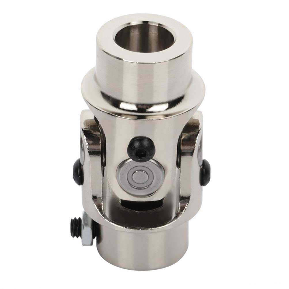 Single Chrome Steering U Joint Shaft 3 4 In Round To Dd 83mm Universal Coupling Steel Automotive Coupler 35 Degrees Angle