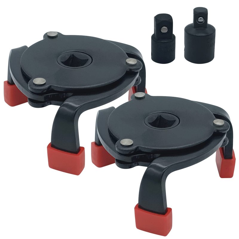 Universal Adjustable 3 Jaw Oil Filter Wrench Remover Tool Carbon Steel Car With 1 2 In Adapter And 8 Square Drive Socket Black