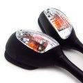 Httmt- Black Clear Integrated Classic Turn Signal Mirrors Compatible With 2006-2015 Suzuk Gsx-r 600 750 2001-2015 1000