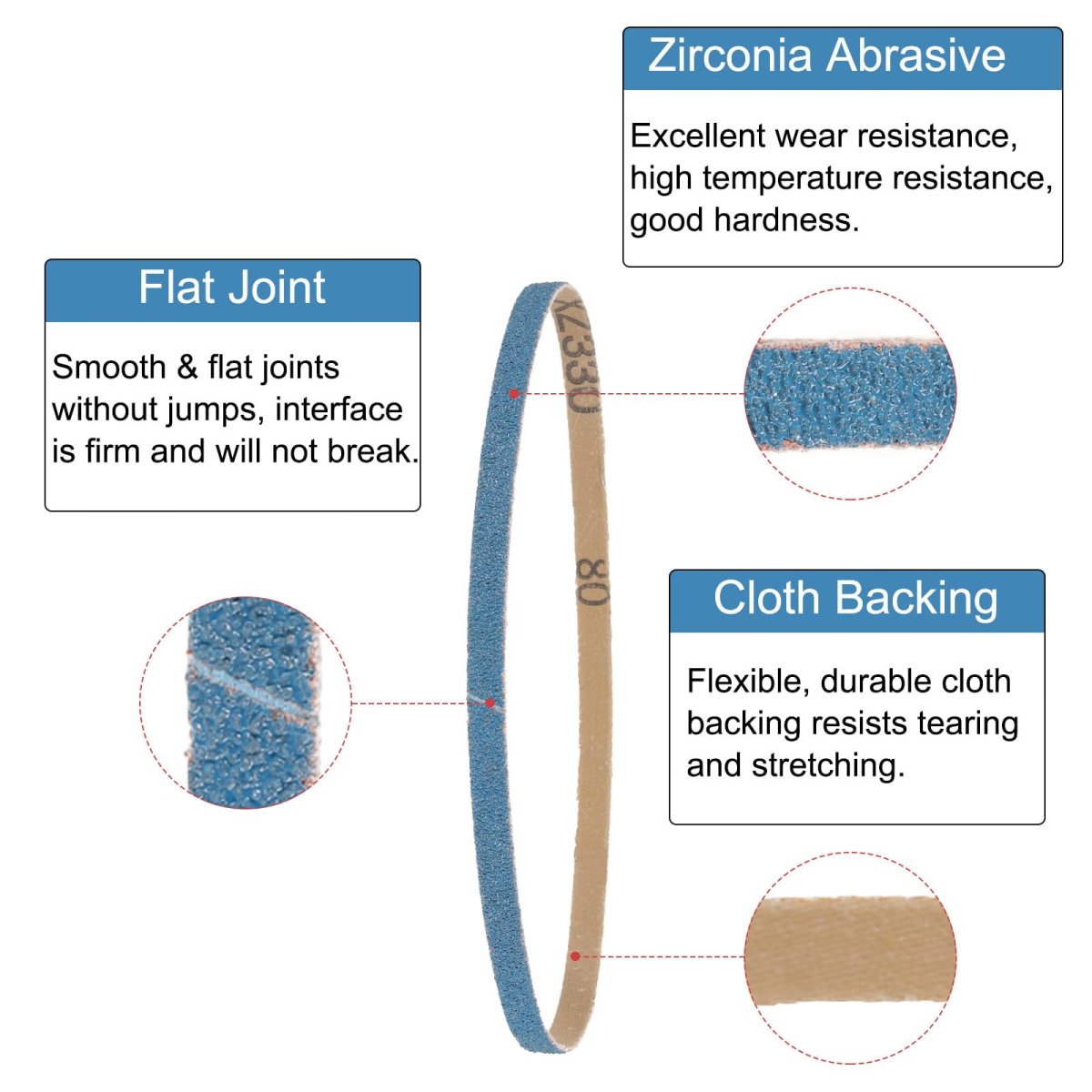 10pcs 3 8 X 21 Sanding Belts 80 Grits Zirconia Abrasive Belt Sander Paper Papers For Metal Alloy Wood Grinding Polishing Blue