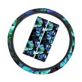 Geprint Hawaiian Steering Wheel And Seat Belt Covers Retro Car Accessories Hibiscus Print Cover For Women 2 Pcs 