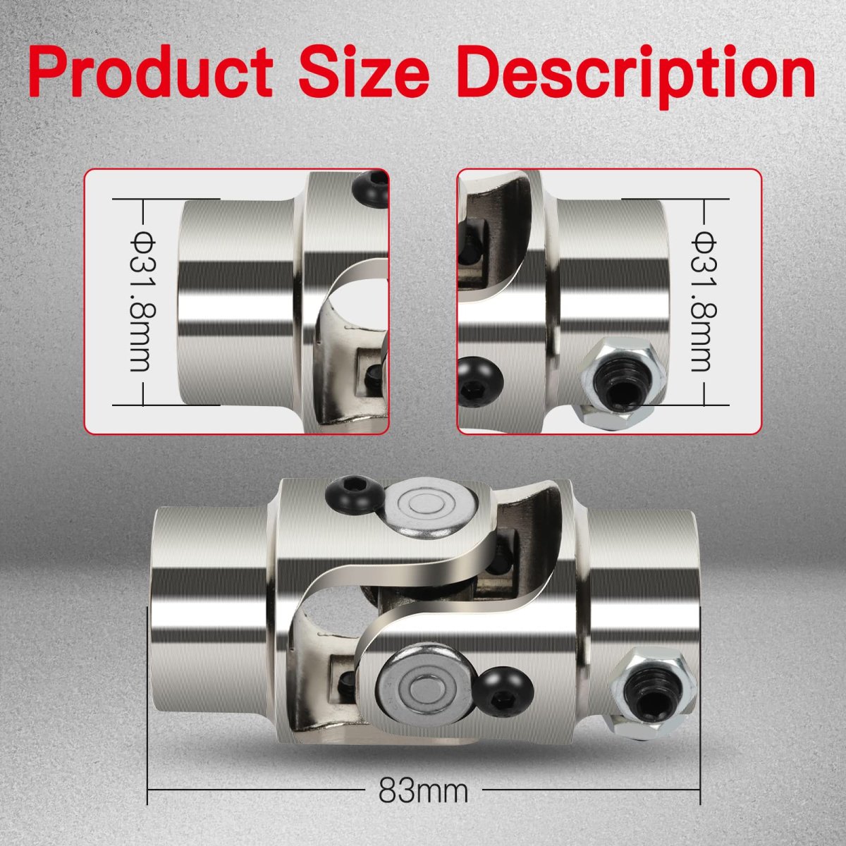 Universal Steering U Joint Shaft Coupling 3 4 In Round By Dd Chrome Steel Automotive Coupler 83mm