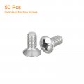 Uxcell M6x12mm Oval Head Phillips Machine Screws 50pcs 304 Stainless Steel Slightly Raised Countersunk