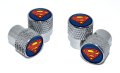 Elektroplate Officially Licensed Dc Comics Superman Bright Chrome Knurling Aluminum Superhero Tire Valve Stem Caps Universal 
