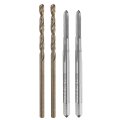 Tap And Drill Bit Set 2pcs M2 5 X 0 45 Metric Straight Flute Thread Screw Taps 2mm Twist Bits Uncoated Roasted Yellow Hss-6542 