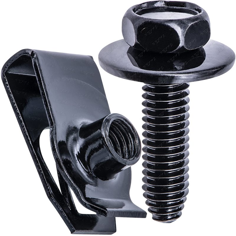 M6 1 0 Extruded U Nuts And Body Bolts Kit 20 Piece Set For Gm Ford Chrysler Chevy Buick Cadillac Fender Bumper Radiator Hood