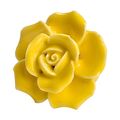 Agile-shop 10 Pcs Ceramic Vintage Floral Rose Flower Door Knobs Handle Drawer Kitchen Screws Yellow 