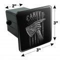 Carved Firefighter American Flag Axe Tow Trailer Hitch Cover Plug Insert