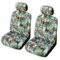 Winnie Fashion Hawaiian Car Seat Covers Kona Music Green Side Airbag 