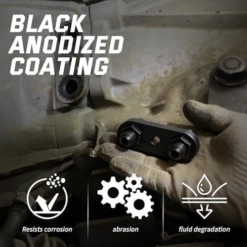 Foruly Premium 6an Transmission Cooler Adapter Plate Cnc-machined For Gm 6l80e 6l90e 8l90e Corrosion-resistant Black Finish