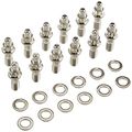 Stainless 300 12 Point Header Bolt Kit 400-1402 3 8 In Diameter 1 670 Length Polished Steel Studs With Nuts And Washers Pack Of 