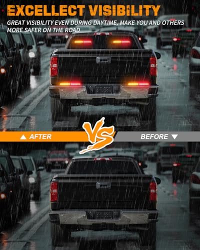 Xridonsen 2x 10 7 Inch Amber Red Emergency Lights 24 Led Warning Flashing Safety Dash Side Window Front Rear Windshield Strobe