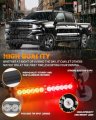 Xridonsen 2x 10 7 Inch Amber Red Emergency Lights 24 Led Warning Flashing Safety Dash Side Window Front Rear Windshield Strobe