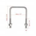 Uxcell Square U-bolts 2pcs 1 77 45mm Inner Width 70mm Length M6 304 Stainless Steel U Bolt With Nuts Washers For Boat Trailer