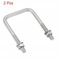 Uxcell Square U-bolts 2pcs 1 77 45mm Inner Width 70mm Length M6 304 Stainless Steel U Bolt With Nuts Washers For Boat Trailer